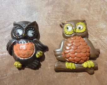Handmade crocheted Great Horned Owl Magnets