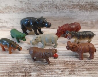 plastic hippo figurines