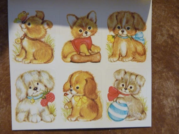 Mint Condition!! Vintage Eureka Stickers Plush Animals