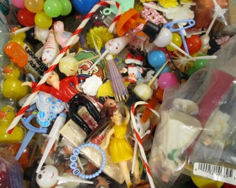 Vintage Cake Toppers Lot: 1960s-Present, Party Decor Craft Supply #6819