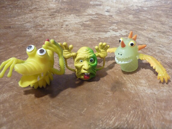 vintage monster finger puppets