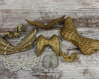 8 Angel Fairy Wings, Christmas Decor, Craft Supply Lot #6944