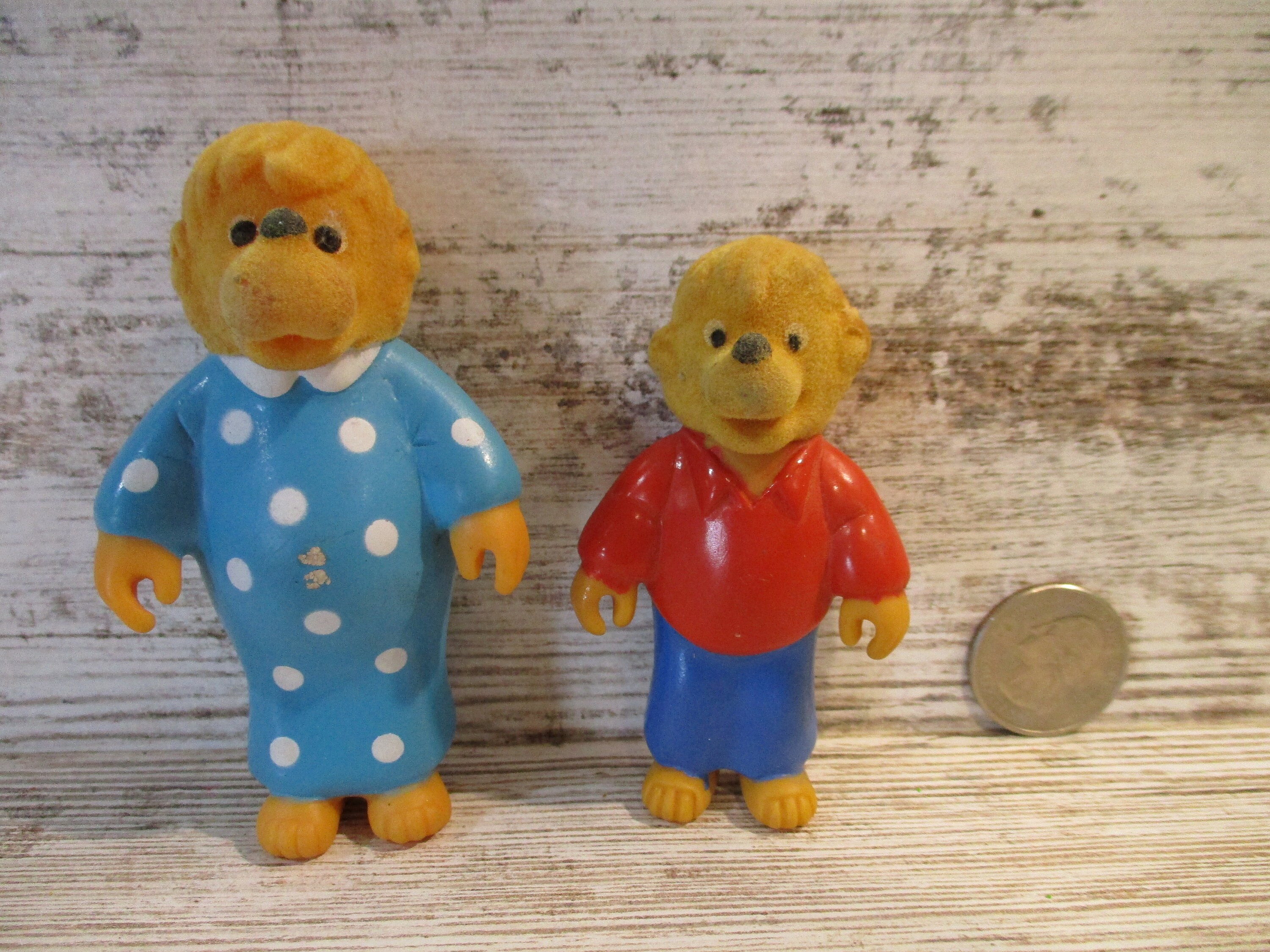 2 Vintage Berenstain Bear Toy Figures Miniature 1986 5426 Etsy
