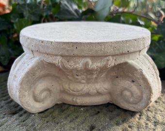 Concrete Riser Pedestal, Candle Holder, Garden Statue: Modern Farmhouse, Minimalist Decor, Handmade