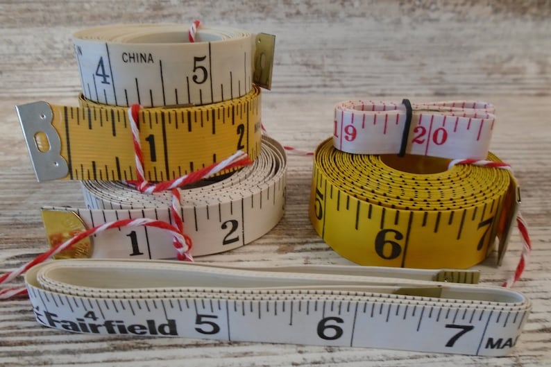 #4271 6 Tape Measure Lot Sewing Measure Vinyl Plastic Craft Sewing Lot Mixed Media Altered Art Junk Journal Scrapbook Supply