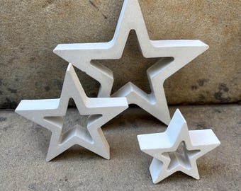 Graduated Stars: Stacking, Garden Art, Concrete, Cement, Modern Farmhouse, Patriotic, Home Decor, Handmade