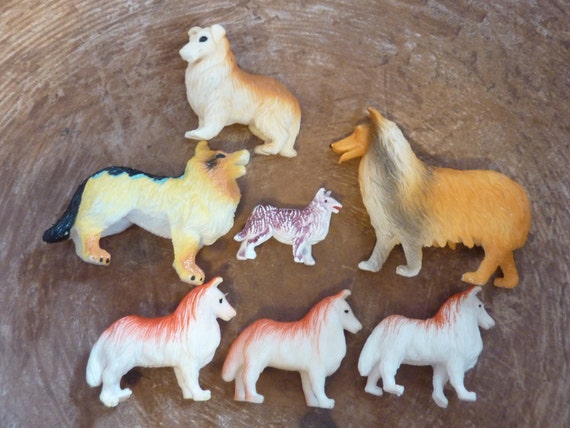 miniature dog figurines plastic