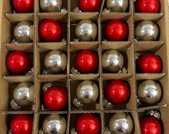 Miniature Christmas Ornaments: Bulbs, Balls, Glass, Vintage Inspired, Feather Tree Decor #6941
