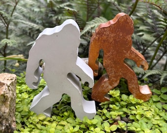 Bigfoot Figurine, UNPAINTED, Cement: Minimalist, Plant, Succulent Pot Decor, Handmade