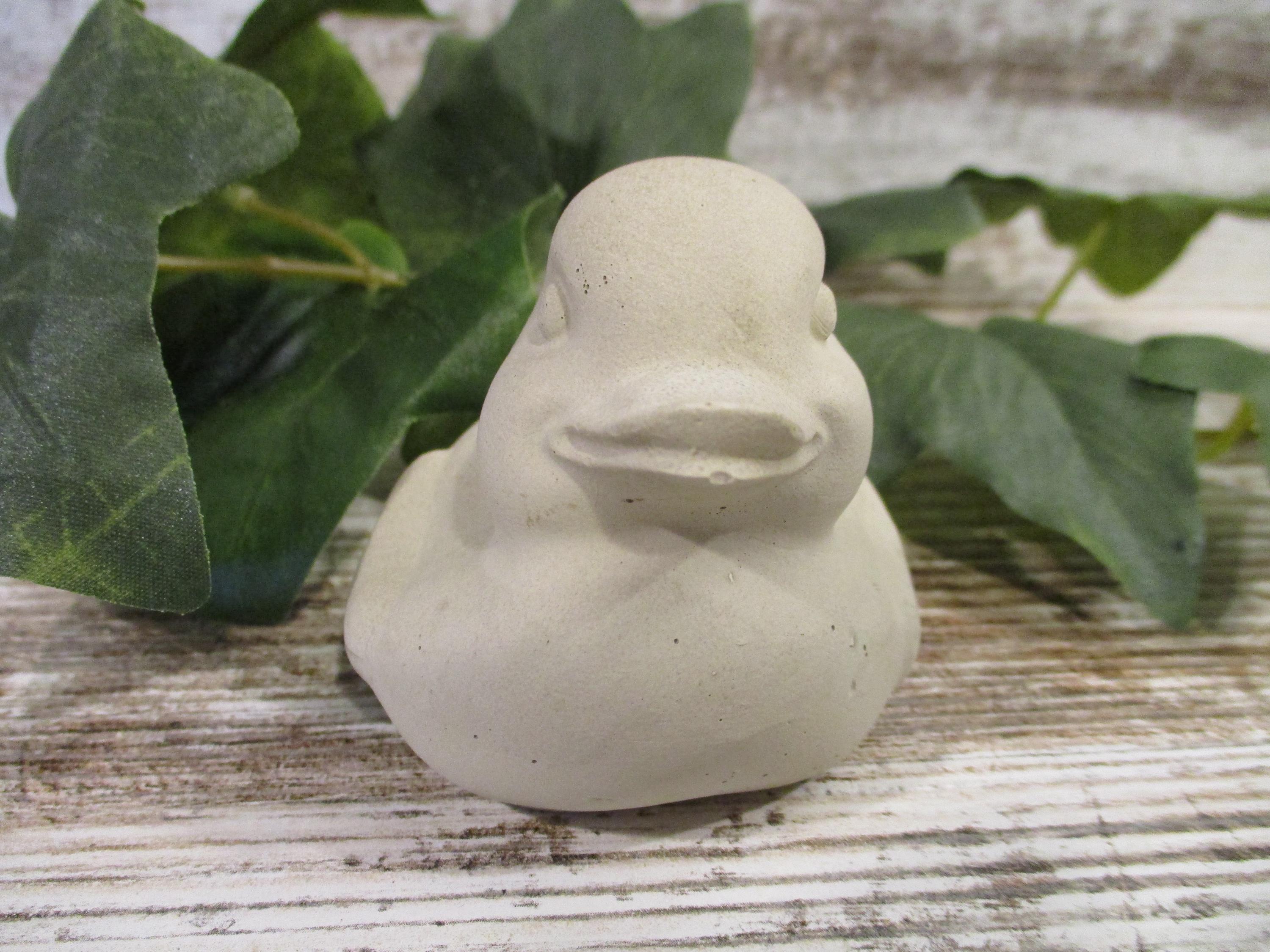 Cement Rubber Duck Figurine, UNPAINTED: Modern Farmhouse, Nursery Decor ...