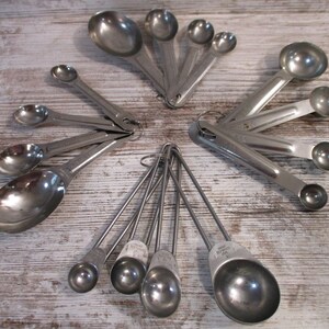 Vintage Stainless-steel Measuring Spoon Square Nested, Japan 