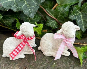 Cement Lamb Figurine, Christmas, Easter:  Modern Farmhouse Decor, Handmade