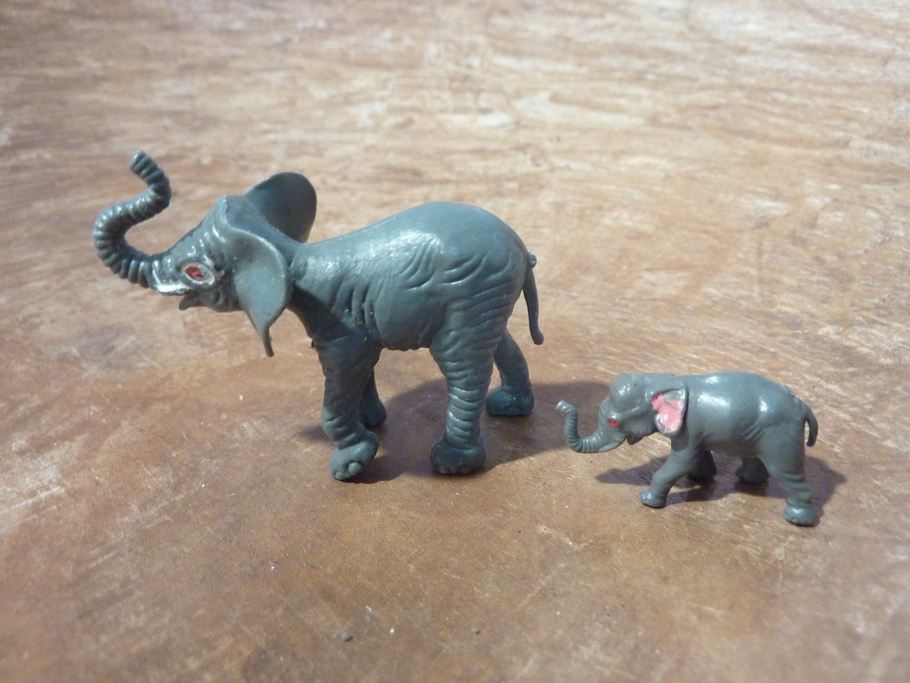 2 Miniature Elephant Vintage Hong Kong Toy Zoo Animal Circus Etsy
