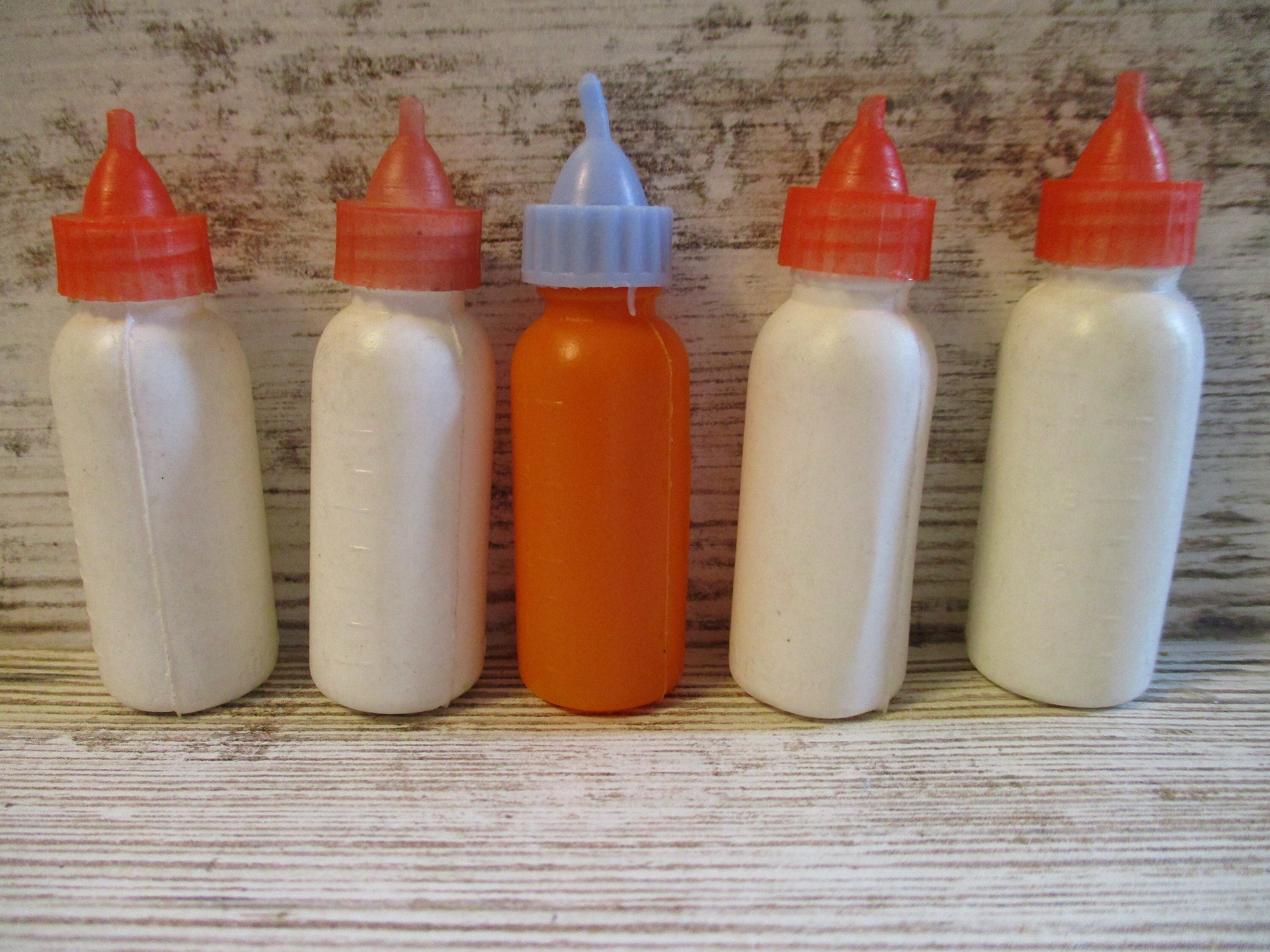 5 Vintage Miniature Baby Bottles Doll Accessory Toy Hong Kong Etsy
