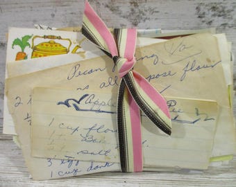 Vintage Handwritten Recipe Scraps: Baking Ephemera for Junk Journals #6831