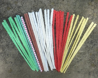 34 Vintage Pipe Cleaners: German Stems, Craft Supply #1975