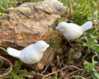 Cement Bird Picks, Miniature: Handmade, Garden, Succulent Plant Stakes, Plant Lover