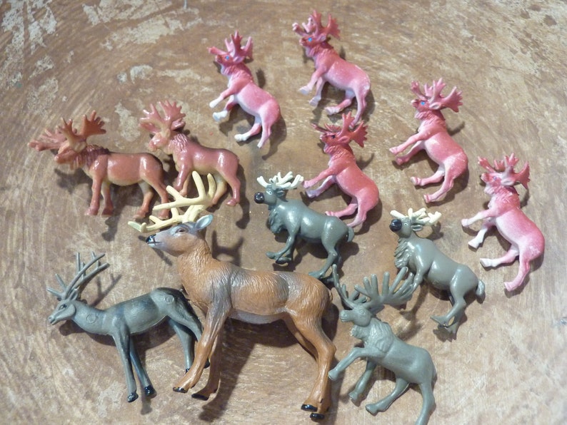 12 Miniature Elk Moose Deer Toy Animal Terrarium Diorama | Etsy