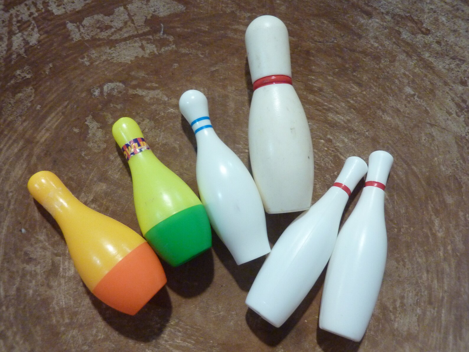6 Vintage Miniature Bowling Pin Pins Toy Ball Game Piece Craft Etsy