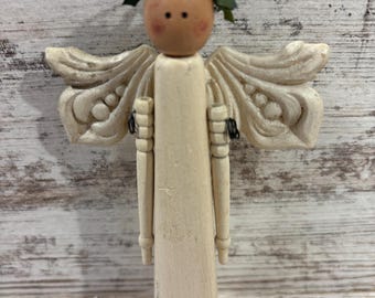 Shabby Chic Angel: Vintage, Modern Farmhouse, Primitive, Wood, Architectural, Christmas #7089