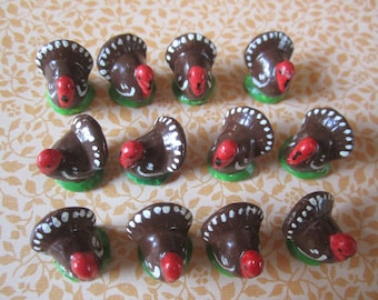 Miniature Turkey, Vintage: Thanksgiving Decor, Plaster, Collectible