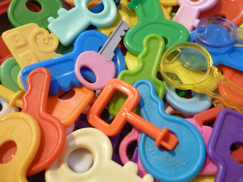 Baby Keys Teething Plastic Toy Craft Charm Supply Assemblage Etsy