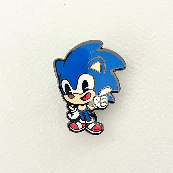 Sonic pin, about 1.5x1.5 inches