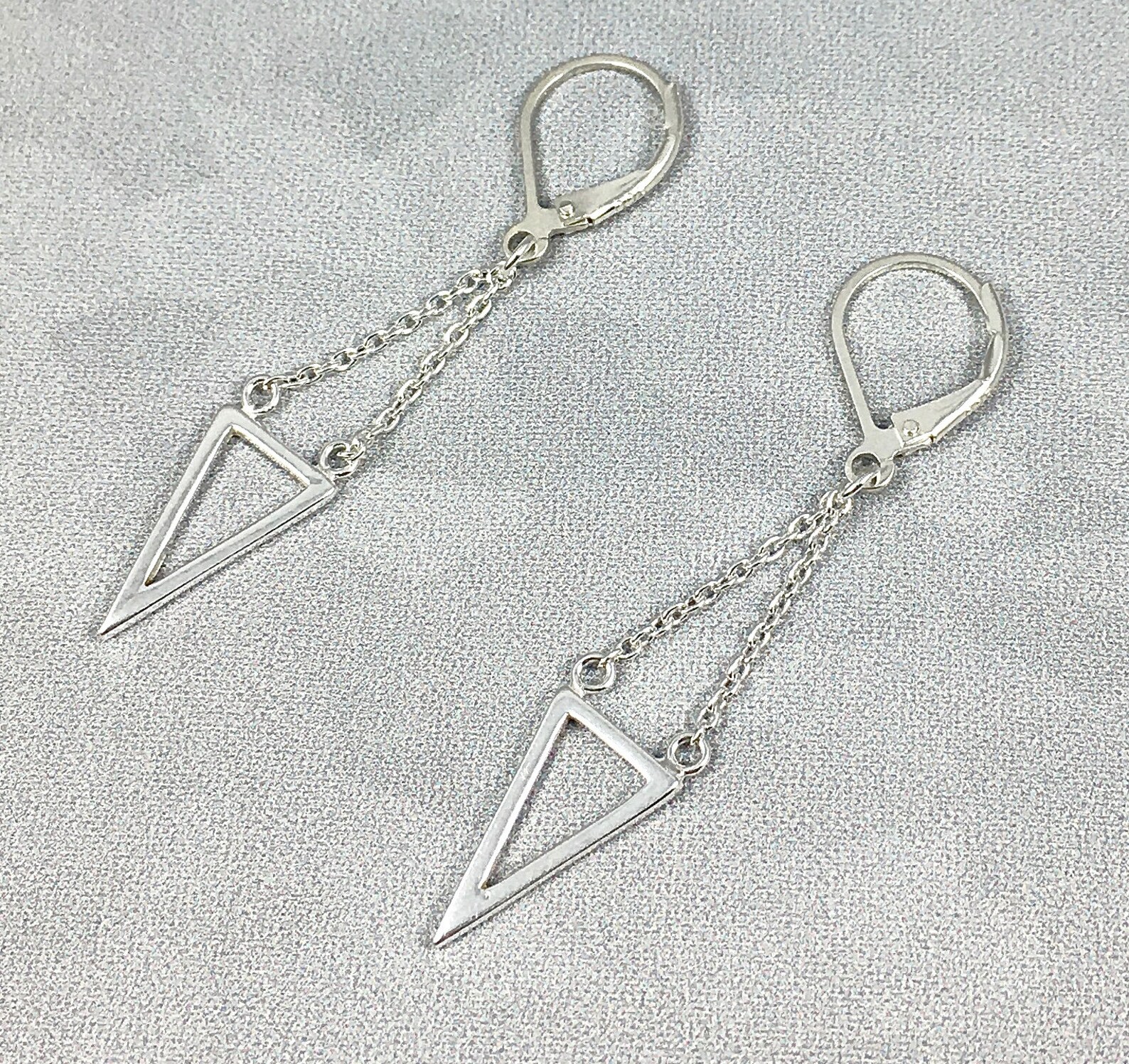 Sterling Triangle dangle earrings
