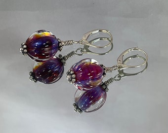 RED PURPLE TANGO Earrings As Your Head Moves These Earrings Dance in Red and Purple, Different Each Moment. Office. Blue Jeans. Anywhere.