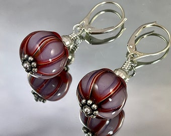ANYONE EARRINGS. Beautiful Lampwork Glass. Unfussy. All Metal is Sterling. AFFIRMING. Simple. Classic. Signature Earrings.