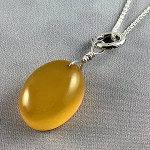 HONEY CHALCEDONY Pendant Gorgeous Translucent Honey Chalcedony from Brazil Glows in this Pendant Great for Layering Valentine&#39;s Gift