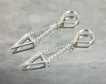 TRIANGLE DANGLE Earrings Sterling Silver Throughout Minimalist Geometric Sway with Your Every Movement Lightweight