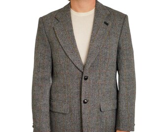 Männer Harris Tweed Blazer Wallbusch Jacke Schottische Wolle EU50 UK/US40 HB276