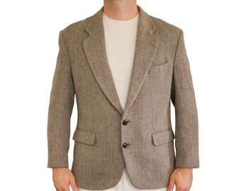 Blazer homme en tweed Harris Laine écossaise Greenwoods Fabriqué au Royaume-Uni EU52S UK/US42S HD74