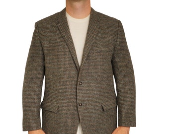 Mannen Harris Tweed Blazer Vintage jaren '80 Jas Schotse Wol EU52 UK/US42 HA602