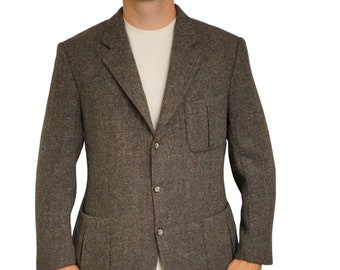 Herren Harris Tweed Blazer Made in West Germany Schottische Wolle EU52 UK/US42 L HA636