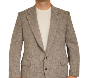 Männer Harris Tweed Blazer Saga Allen Vintage 90er Jahre Scottish Wolle EU54 UK/US44 HK223