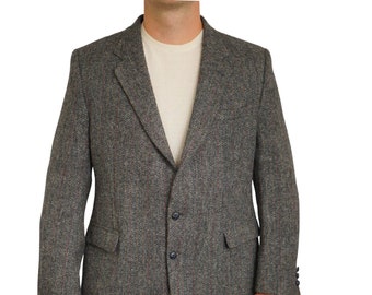 Mannen Harris Tweed Blazer Vintage jaren 90 jas Schotse wol EU52 UK/US42 HB944