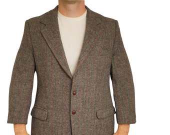 Giacca da uomo Harris Tweed Blazer Vintage anni '90 in lana scozzese EU52S UK/US42S HA615