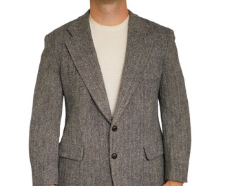 Herren Harris Tweed Blazer Schottische Wolle Grau Anderson Gr. 42