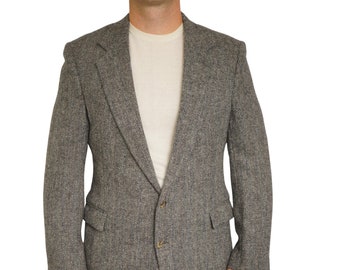 Giacca da uomo Harris Tweed Blazer anni '90 Lana scozzese 102 EU52L UK/US42L HA864