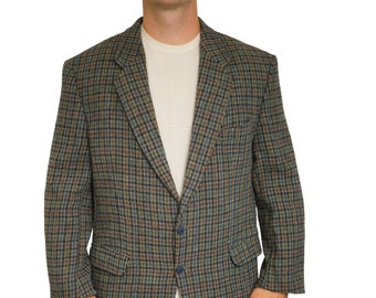 Blazer homme en tweed Harris, laine écossaise vintage des années 90 106 EU54L UK/US44L HA851