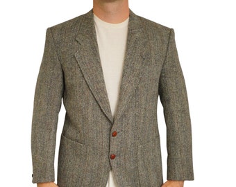 Giacca da uomo in tweed Harris Giacca vintage anni '90 in lana scozzese EU52 UK/US42 HB953