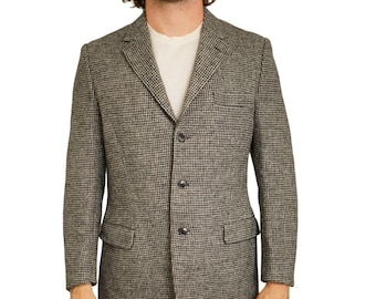 Männer Harris Tweed Blazer Vintage 80er Jahre Jacke Schottische Wolle 90's EU46 UK/US36 HA742