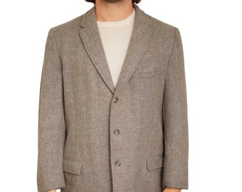 Blazer homme en tweed Harris en laine écossaise vintage Fabriqué en 1951 EU52 UK/US42 HC981