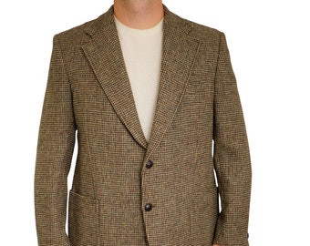 Herren Harris Tweed Blazer Schottische Wolle Bender Braun Gr.46 EU