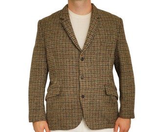 Blazer homme en tweed Harris en laine écossaise vintage des années 70 Taille EU54 UK/US44 HD69