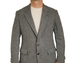 Men Harris Tweed Blazer Jacket Scottish Wool 90's Vintage EU52 UK/US42 HB19