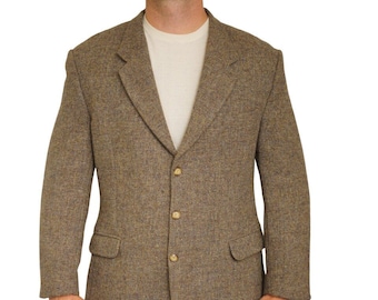 Blazer da uomo in tweed Harris lana scozzese vintage anni '90 Francia EU54 UK/US44 HC950