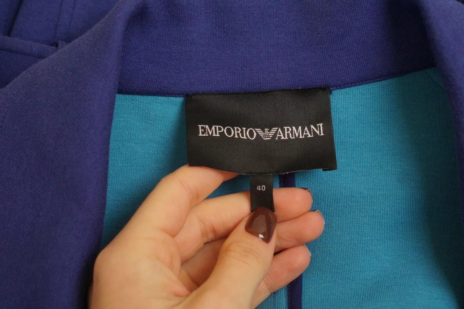 Vintage 90s Emporio Armani Blue Short Sleeve Coat (US Size 6) - Etsy